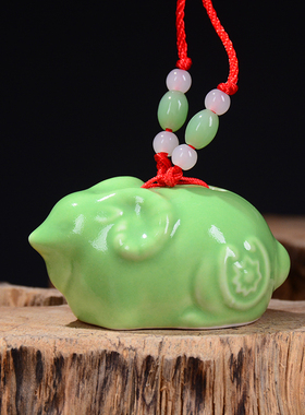 绿色小老鼠生肖家居客厅工艺品