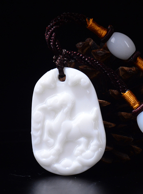 生肖陶瓷器坠项链戴脖子鼠白色牛虎兔龙蛇马羊猴鸡狗猪吊坠小孩子