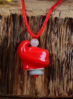 十二生肖项链小众风红色配饰吊坠