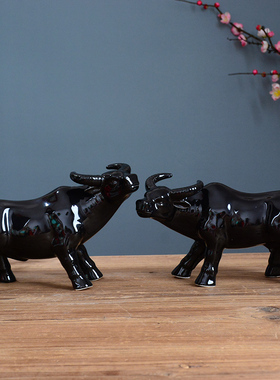 白色生肖牛招财家居客厅工艺品