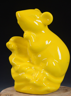 黄色十二生肖家居客厅招财装饰品