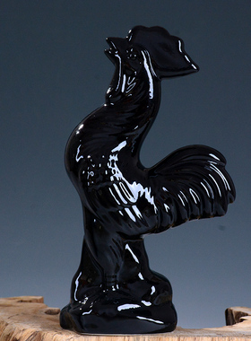 黄色公鸡风水夫妻礼物德化陶瓷