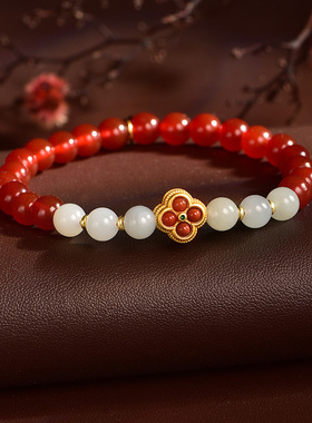 印象瑞红圆珠手串和田玉红玛瑙