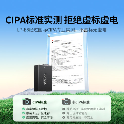 绿联相机电池lp-e8适用于佳能EOS 600D 700D 550D 650D X7i X6 X6i X5 X4 T2i T3i T5i单反数码充电器微单 - 图3