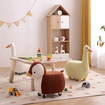 Universal Wheels Penguin stool Home Chair Living Room Pulley dwarf stool Children chair sofa Stool Net Red Animal Biking Bench