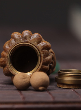 绿檀木九尾狐扩香器手机链随身古风木香囊挂件可打开手机挂链