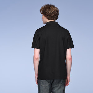 海澜之家旗下黑鲸纯色短袖polo衫男2025年夏季新品舒适翻领基础