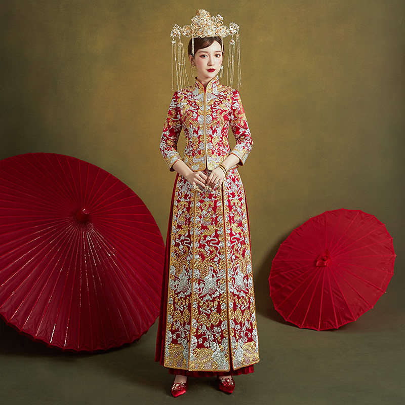 秀禾服新娘2020夏季新款结婚婚纱 依鸾旗袍