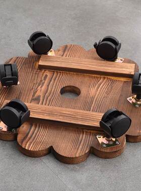 Flower Round Removable Solid Wood Flower Holder Plate with