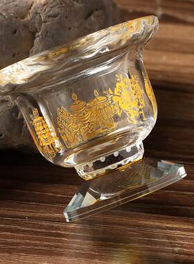 New style straight hair Temple citrine glass cup eight