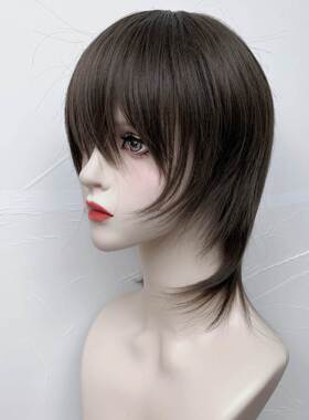 Star Cheng Mullet Head Japanese Wig Men's Wolf Tail Black