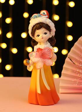 Creative Antique Girl Shengshi Fanghua Ornaments National