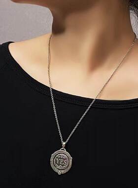 Decision coin rotatable pendant men's and women's retro