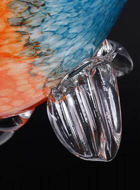 High-grade Glazed Glass Kiss Fish Decoration Simple