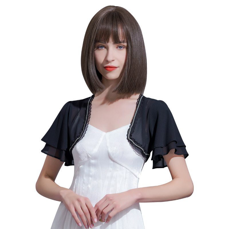 雪纺飞飞袖女短款2021新款夏小坎肩 悦吻短外套