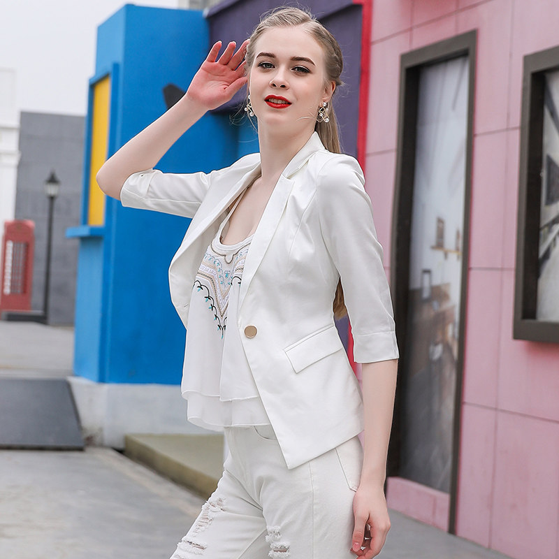 2023夏季新款chic小西装外套气质ol 悦吻西装