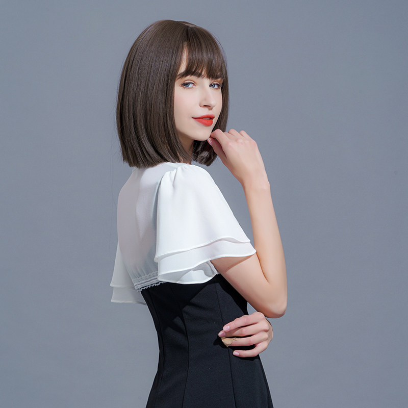 雪纺飞飞袖女短款2021新款夏小坎肩 悦吻短外套