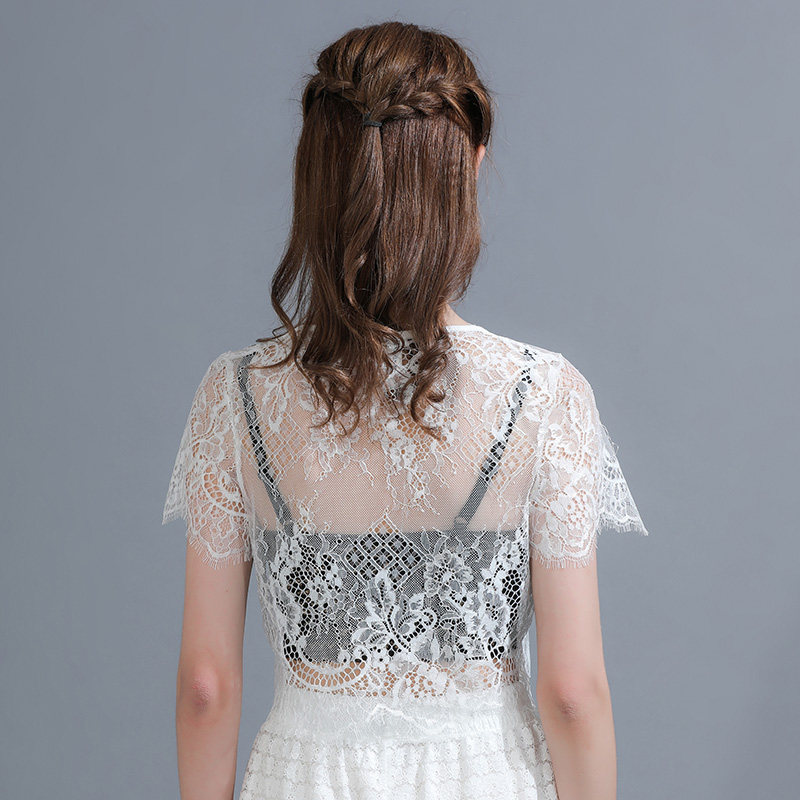 半截蕾丝夏薄款内搭短款2023小衫 悦吻蕾丝衫/雪纺衫