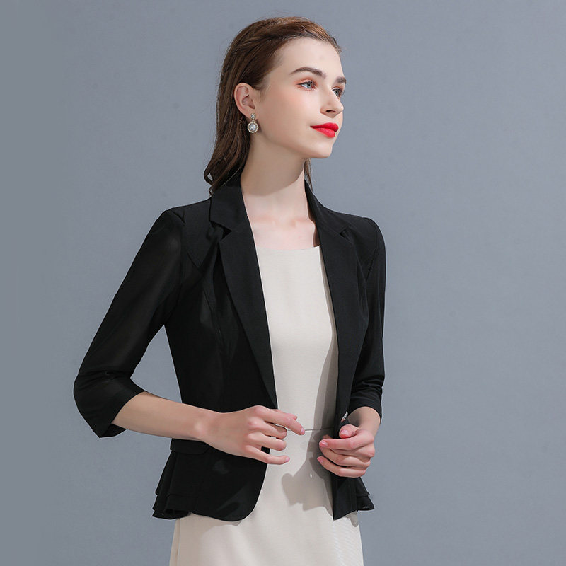 网纱小西装外套夏季短款2023裙子 悦吻西装