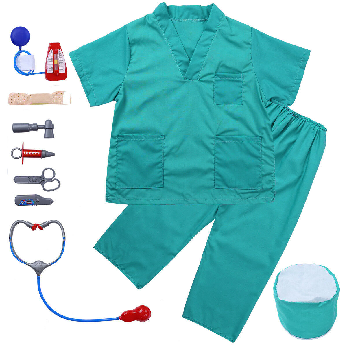 Doctor Outfit Kids Hospital Occupation Uniform Costume 3-8 - 图0