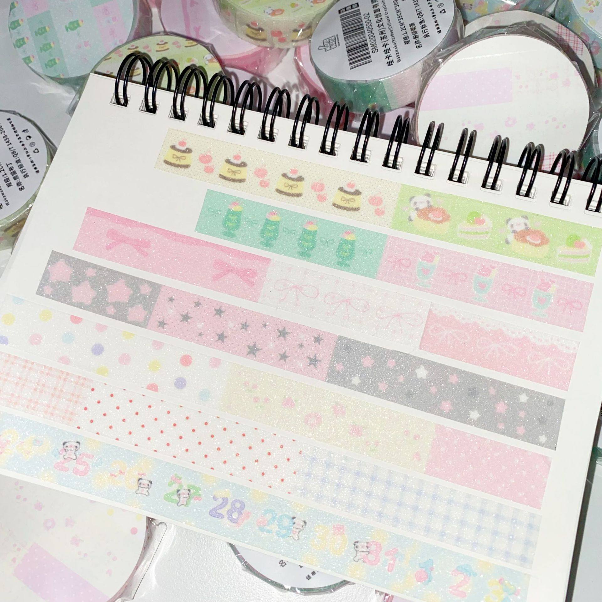 哇卡手帐和纸胶带卷春日拉条系列蝴蝶结丝带可爱砂闪模切PET贴贴,淘宝优惠券,粉丝福利购,淘宝优惠卷