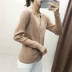 Mùa thu 2019 mới của phụ nữ áo len mỏng Áo len cổ chữ V dài tay đan áo len EA183CAR303 - Cardigan Cardigan