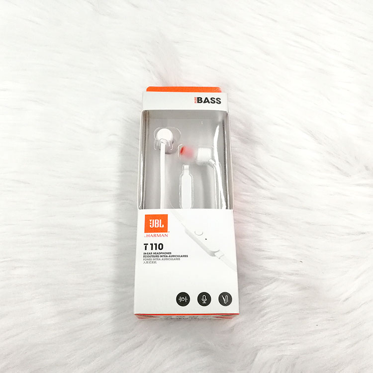 JBL T110手机通用入耳式耳机重低音电脑音乐耳麦面条线控带麦耳塞 - 图2