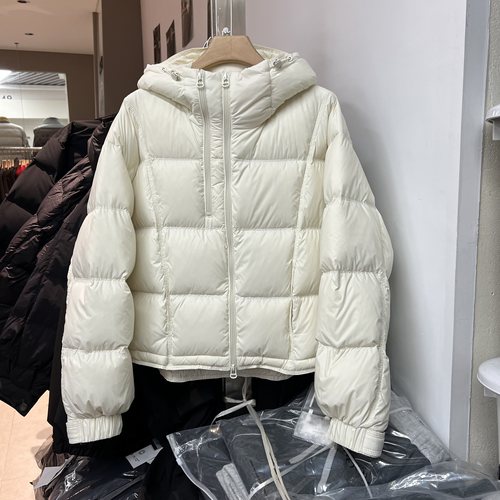 设计感双拉链连帽短款羽绒服女冬季宽松显瘦加厚保暖90白鸭绒外套 - 图3