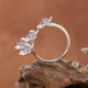 French Cherry Kitty Gemstone Tanzanite Ring Women's S925 Silver Colored Jewelry Personalized Flower Design