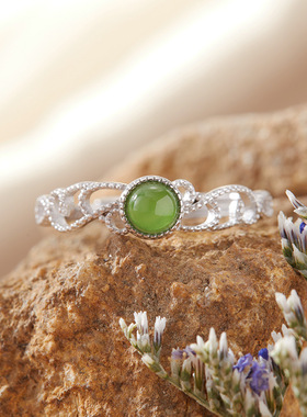 法国cherry kitty蓝宝石红宝石托帕石榴石橄榄石彩宝戒指女s925银