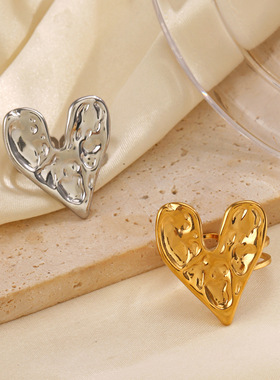 Stainless Steel Simple Love Open Ring Female Personality Exa