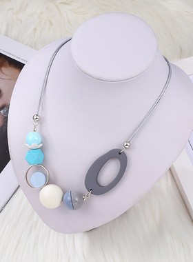Necklace Geometric Beaded Women's Fashion Simple Clavicle Ch