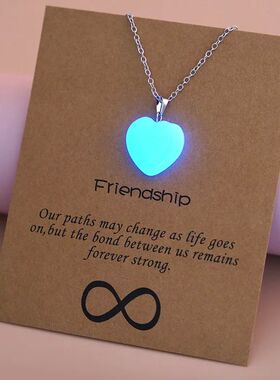 New Simple Luminous Necklace Glowing Night Round Star Heart