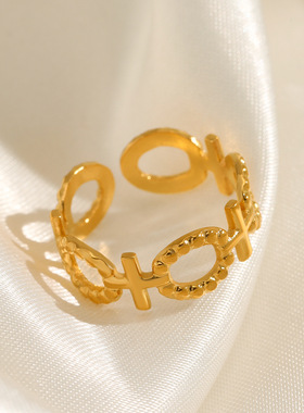 Titanium Steel Ring 18k Gold-plated Wind Simple Irregular Ge
