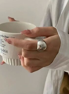 925 Sterling Silve Smooth Ring for Women Gift Personality Pu