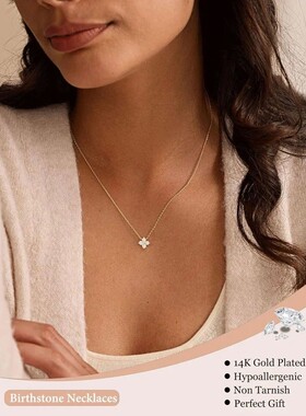 Dainty Non Tarnish 14K Gold Plated Diamond Cubic Zirconia Pe