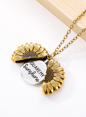 You Are My Sunshine Sunflower Necklaces For Women Rose Gold