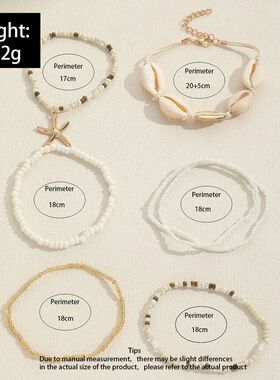 7 Pcs Stackable Starfish Pendant Bracelet Set with Mini Seed