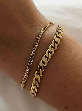 Miniamlist Men Bracelet Gold Jewelry Street Style Stainless