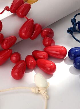 Handmade Colorful Resin Waterdrop Beaded Choker Necklaces fo