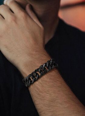 Man Chunky Cuban Chain Bracelet,Stainless Steel Gold Silver