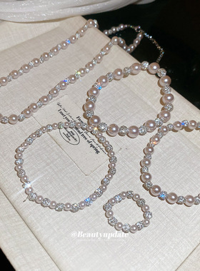 Pearl Beaded Necklace Set French Clavicle Chain High Sense N