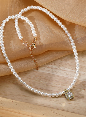 Popular pearl necklace for women, versatile collarbone chain