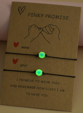 2Pcs/Set Pinky Promise Bracelets Friendship Couple Matching