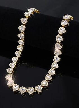 1Pcs 20/45cm Heart-shaped Chain Bracelet Necklace Shiny Hear