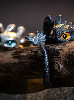 New Gothic Punk Dragon Ring Men Retro Animal Finger Rings fo