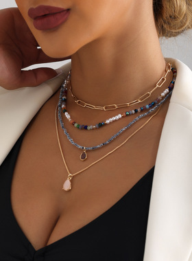Bohemian Multilayer Handmade Mixed Chain For WomanNecklaces
