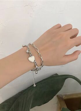 316L Stainless Steel Multilayer Love Heart Bracelet For Wome