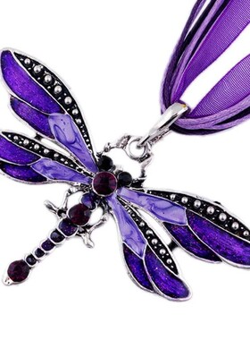 New ParagraphWomen Crystal Dragonfly Ribbon Casual Pendant N