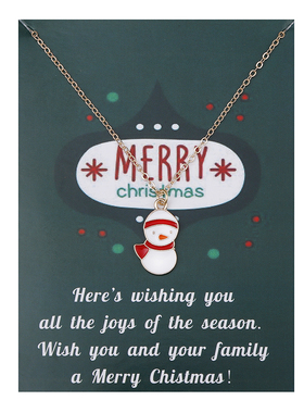 Fashion Jewelry Christmas Ornaments Drip Oil Snowman Pendant